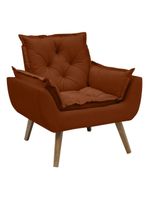 Kit Com 2 Poltronas Opala Conforto Decorativa Em Veludo Terracota