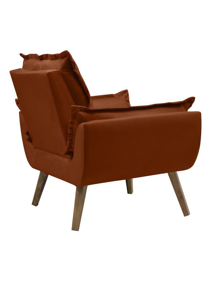 Kit Com 2 Poltronas Opala Conforto Decorativa Em Veludo Terracota
