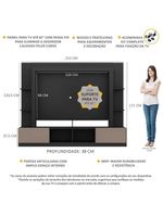 Rack Estante com Painel e Suporte 65'' e 2 Portas Oslo Multimóveis Preto/Lacca Fumê