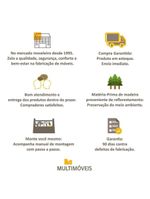 Rack Estante com Painel e Suporte 65'' e 2 Portas Oslo Multimóveis Preto/Lacca Fumê