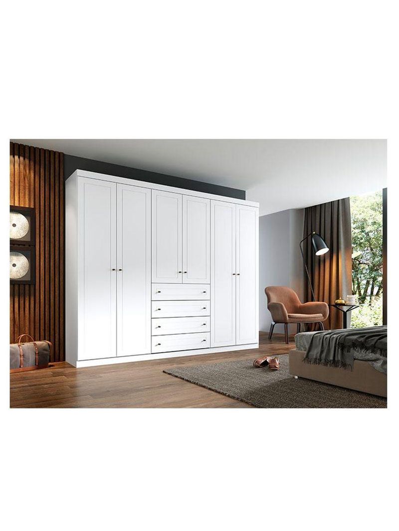 Guarda Roupa Casal Americano 6 Portas Branco - Henn
