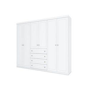Guarda Roupa Casal Americano 6 Portas Branco - Henn