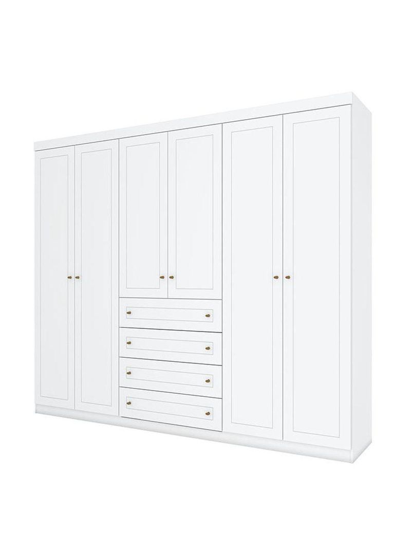Guarda Roupa Casal Americano 6 Portas Branco - Henn