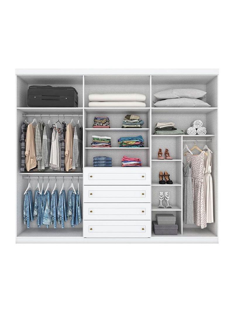 Guarda Roupa Casal Americano 6 Portas Branco - Henn