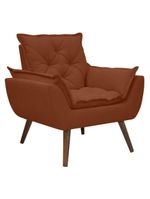 Kit De 2 Poltronas Opala Conforto Tecido Boucle Pés Trapézio Terracota