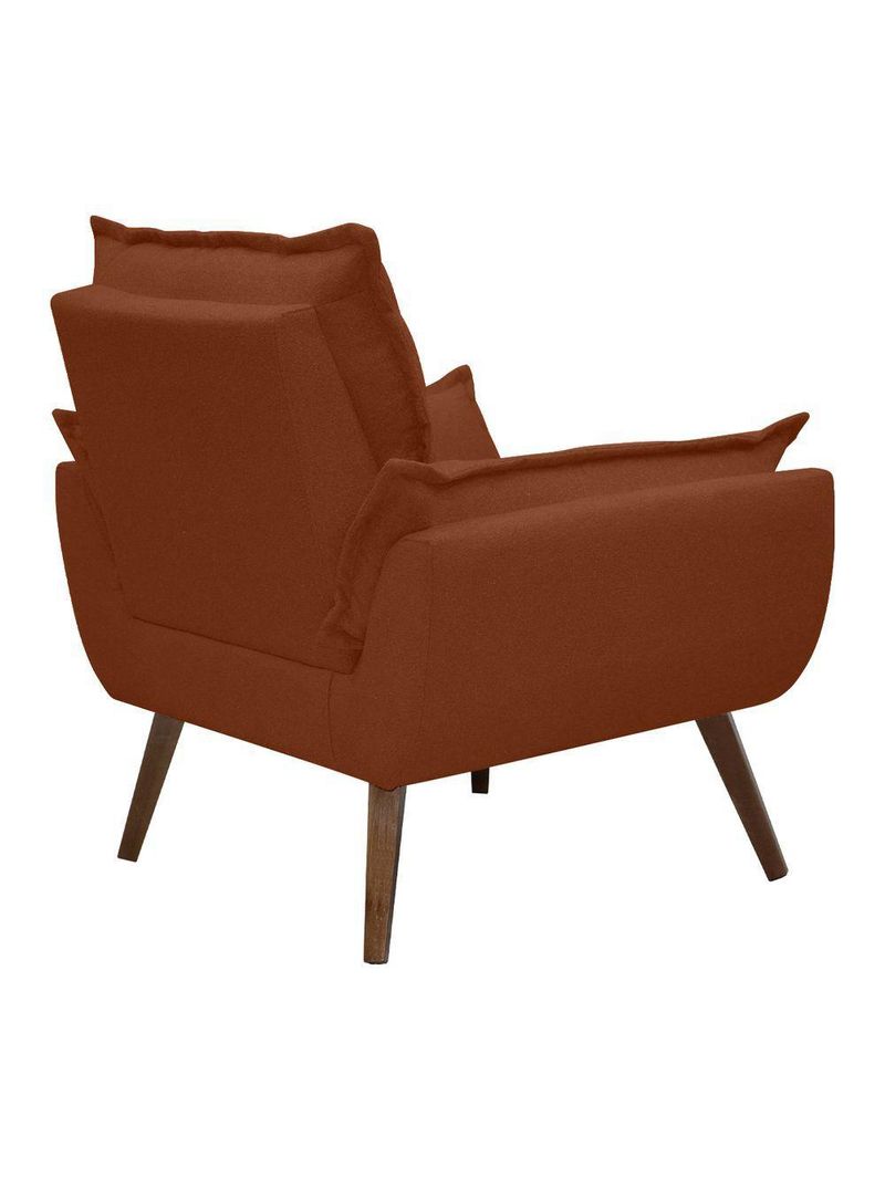 Kit De 2 Poltronas Opala Conforto Tecido Boucle Pés Trapézio Terracota