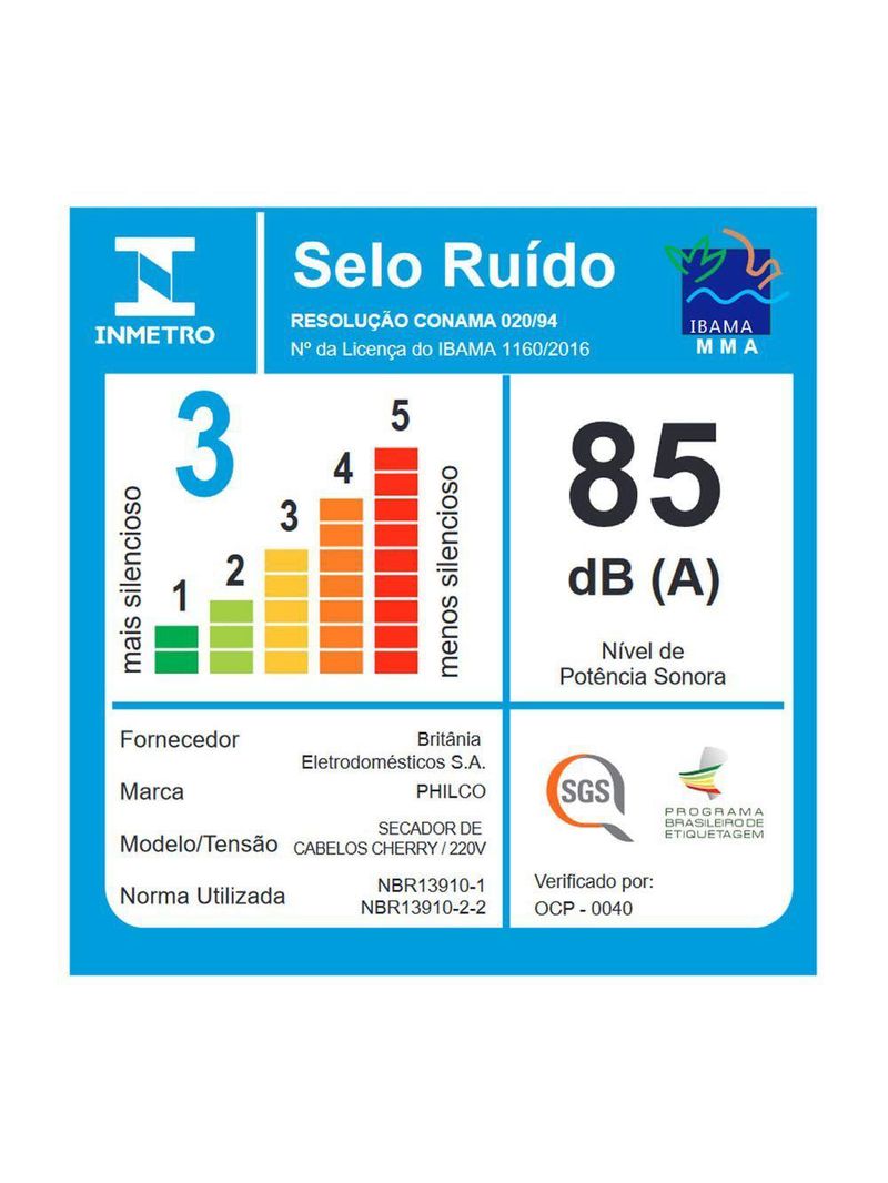 Secador de Cabelo Philco Cherry 2100W 220V