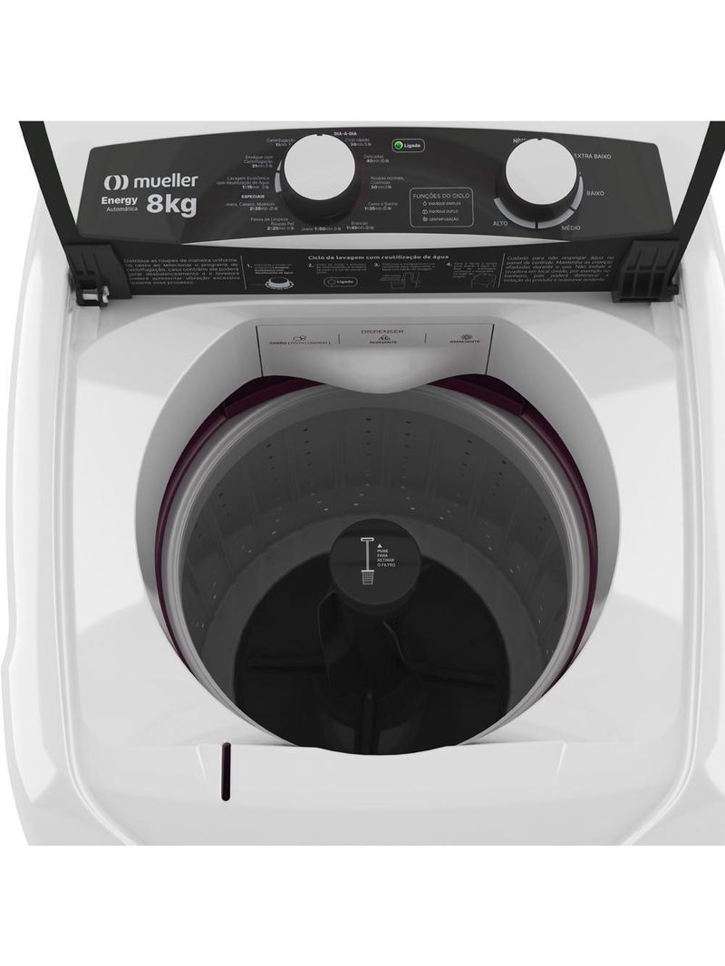 Lavadora De Roupas Mueller 8 Kg Automática Energy Branca - 220v