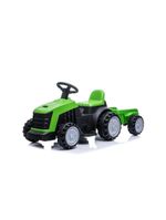 Mini Trator Carro Eletrico Infantil Bang Toys 6v Com Reboque Verde U