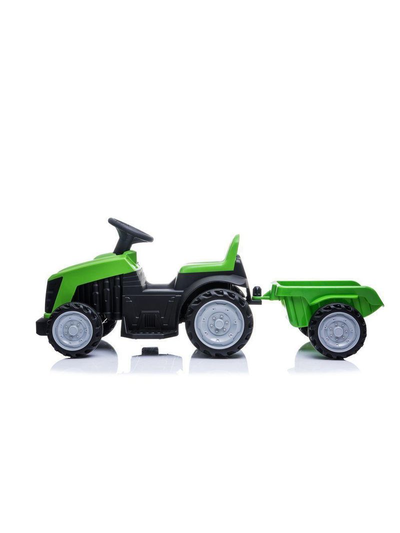 Mini Trator Carro Eletrico Infantil Bang Toys 6v Com Reboque Verde U