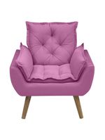 Kit Com 2 Poltronas Opala Conforto Decorativa Em Veludo Rosa
