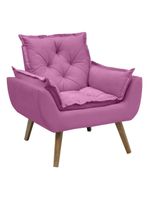 Kit Com 2 Poltronas Opala Conforto Decorativa Em Veludo Rosa