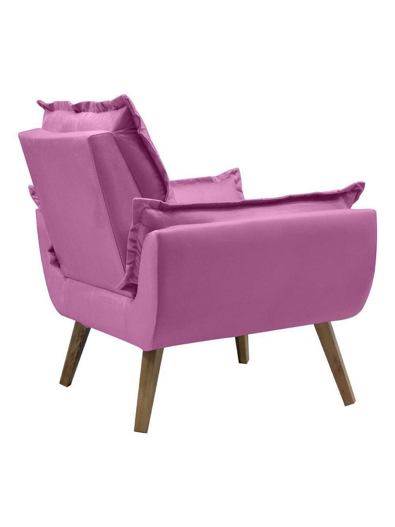 Kit Com 2 Poltronas Opala Conforto Decorativa Em Veludo Rosa