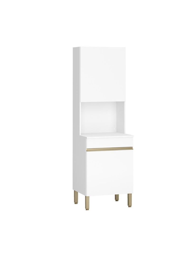 Armário De Cozinha Paneleiro 2 Portas Microondas Kits Paraná Branco Supremo Branco-supremo