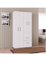 Guarda Roupa Solteiro Milão 4 Portas Branco Brilho - Poquema