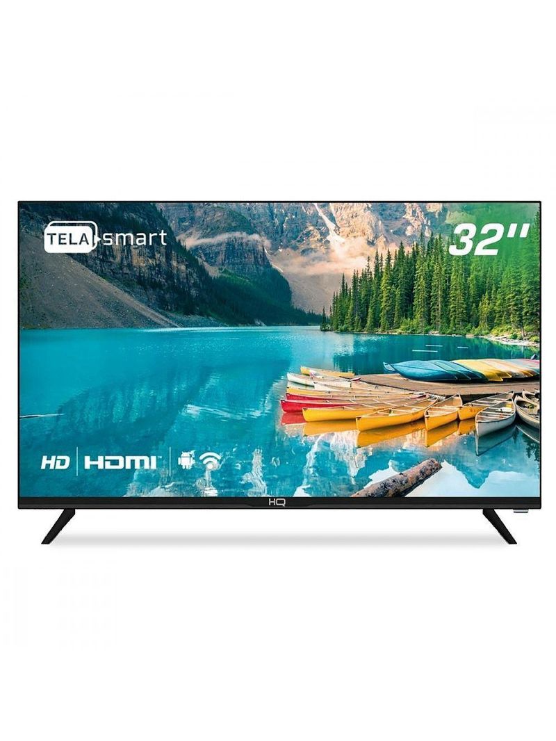 Smart Tv Led 32 Hq Hd Hqstv32 Com Conversor Digital Externo Preto Bivolt