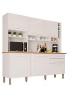 Armário de Cozinha 6 Portas 2 Gavetas Alexia Top Branco Neve | IMOP Móveis