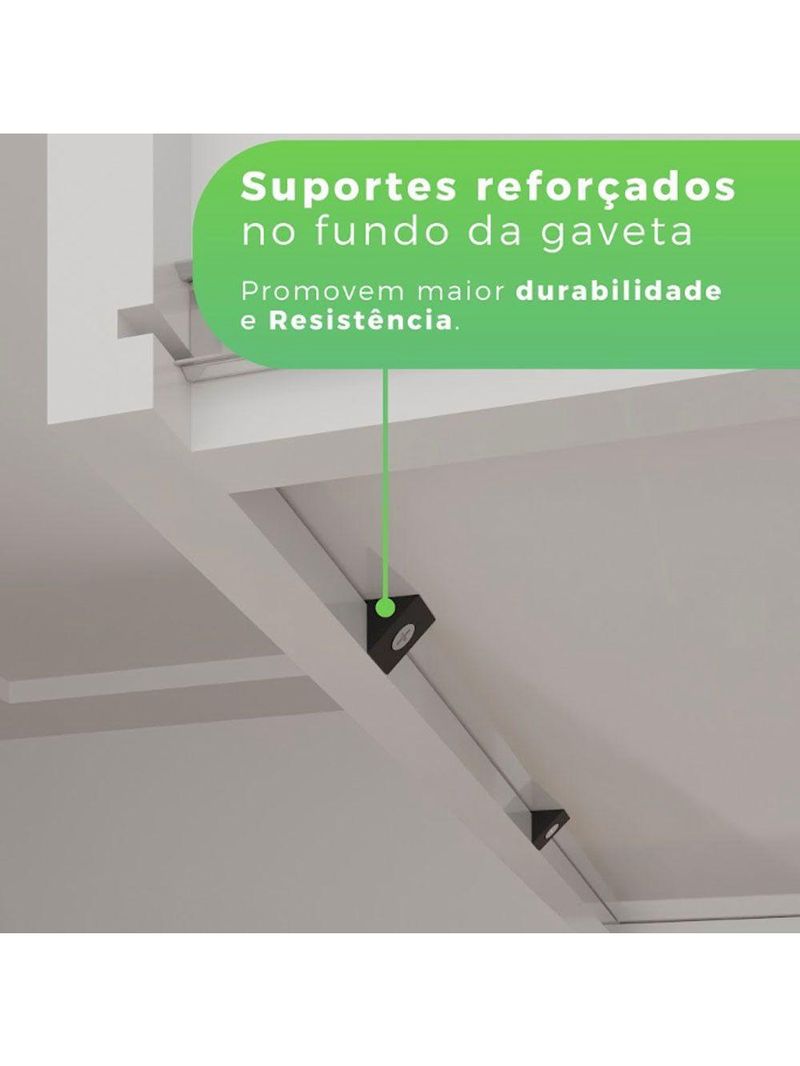 Armário de Cozinha 6 Portas 2 Gavetas Alexia Top Branco Neve | IMOP Móveis