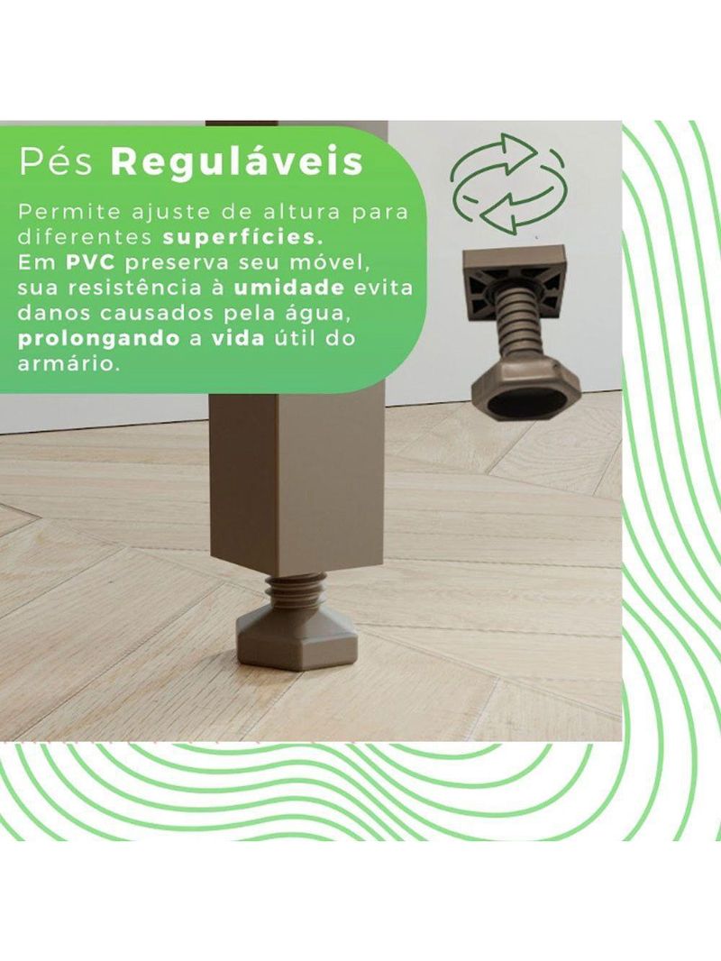 Armário de Cozinha 6 Portas 2 Gavetas Alexia Top Branco Neve | IMOP Móveis