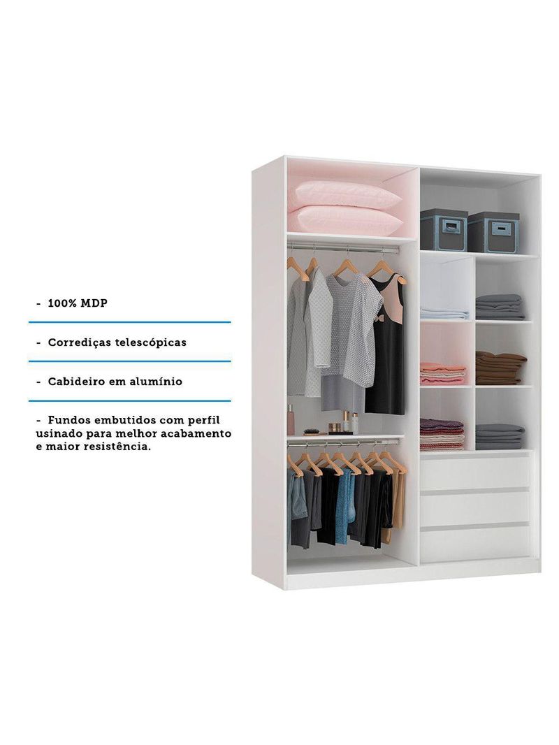 Guarda Roupa Closet Sem Porta 159,2cm Prime Luciane Móveis