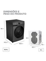 Lava E Seca Midea 11Kg MF201D110WB/GK Titanium 220V