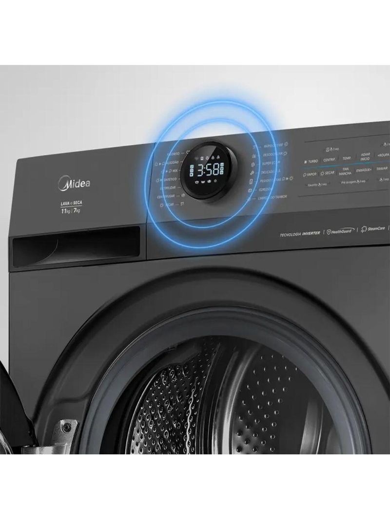 Lava E Seca Midea 11Kg MF201D110WB/GK Titanium 220V