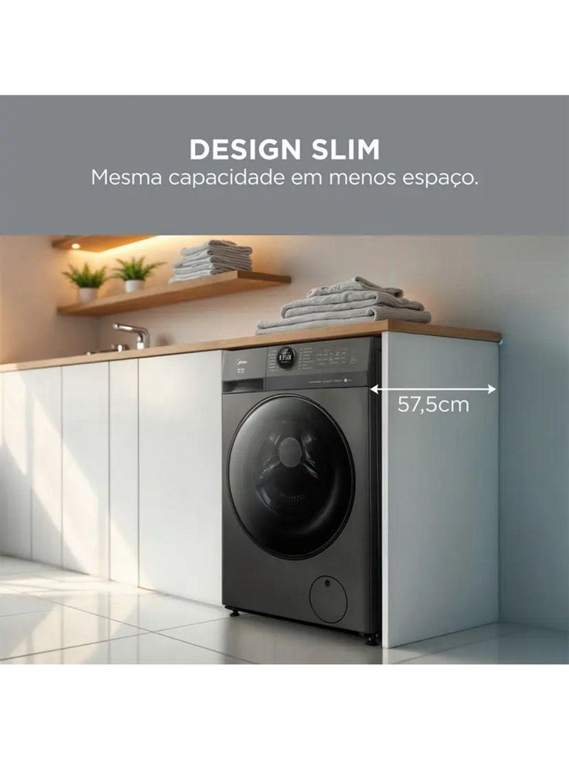 Lava E Seca Midea 11Kg MF201D110WB/GK Titanium 220V