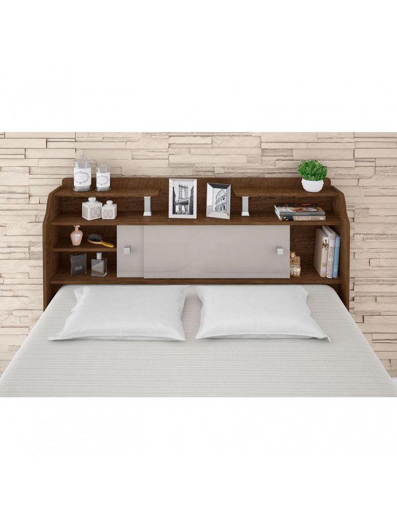 Cabeceira Flex Box Casal 1,38 Framar Elisa Malbec Off White