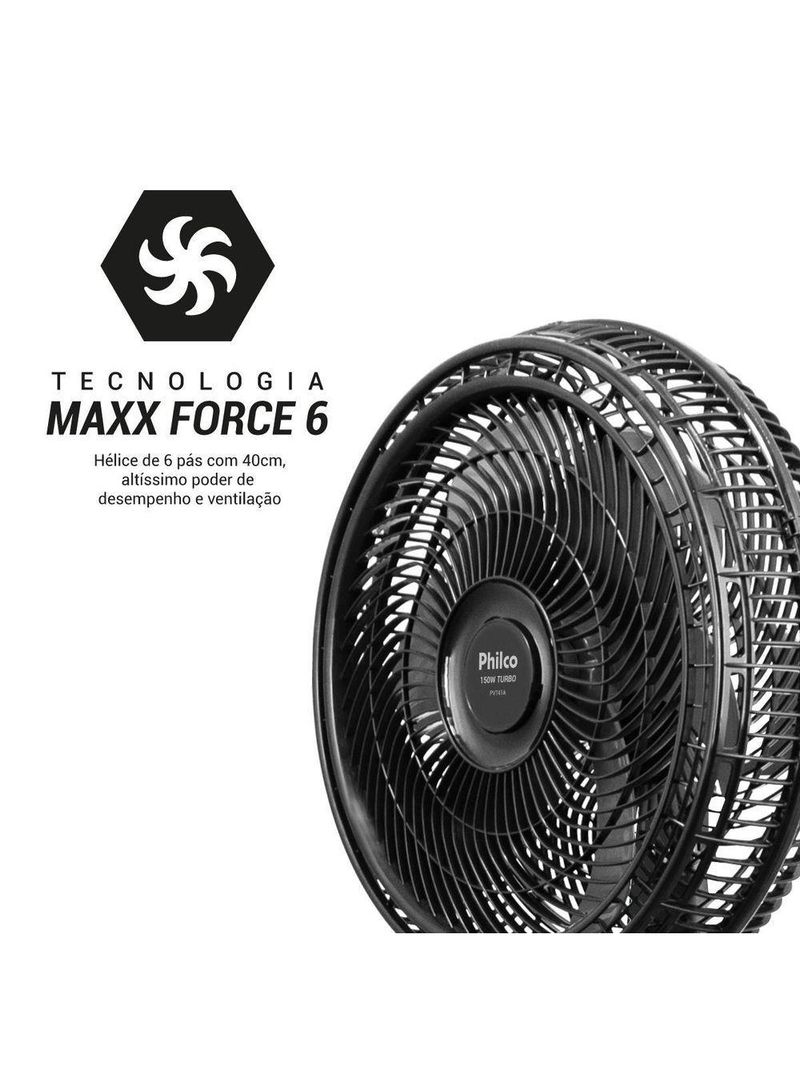 Ventilador 2 em 1 Philco Tecnologia Maxx Force 150W 220V