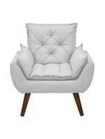 Kit De 2 Poltronas Opala Conforto Tecido Boucle Pés Trapézio Cinza