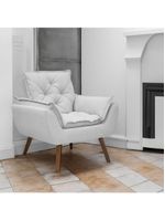 Kit De 2 Poltronas Opala Conforto Tecido Boucle Pés Trapézio Cinza