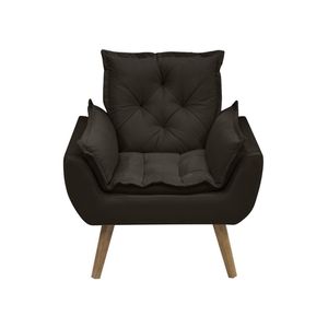 Kit Com 2 Poltronas Opala Conforto Decorativa Em Veludo Marrom