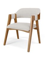 Kit 04 Cadeiras para Sala de Jantar e Estar Living Estofada Suran L02 Bouclê Cru - Lyam