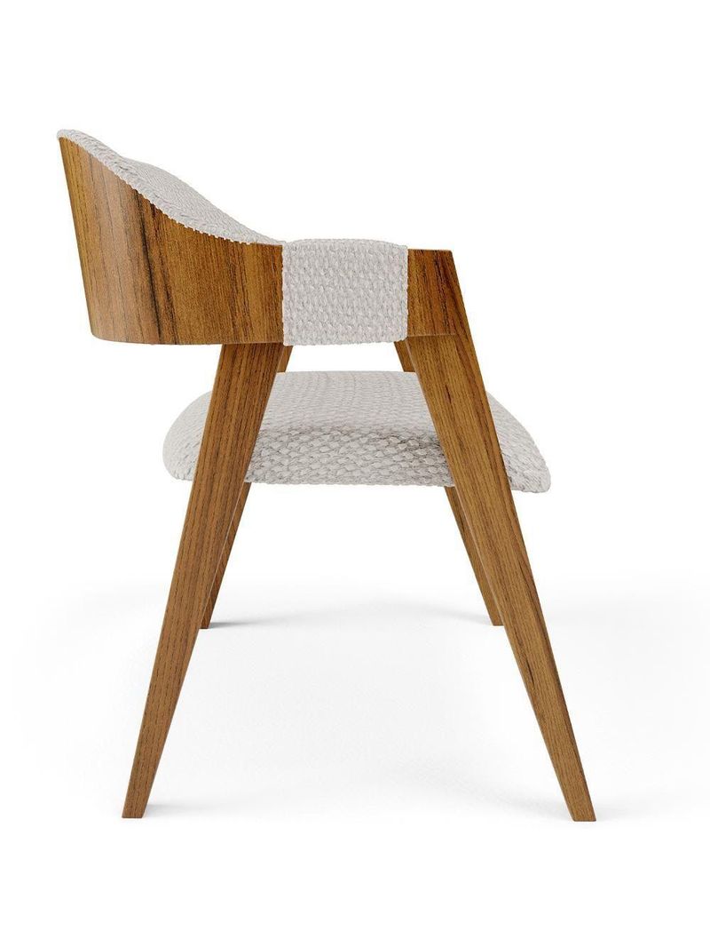 Kit 04 Cadeiras para Sala de Jantar e Estar Living Estofada Suran L02 Bouclê Cru - Lyam