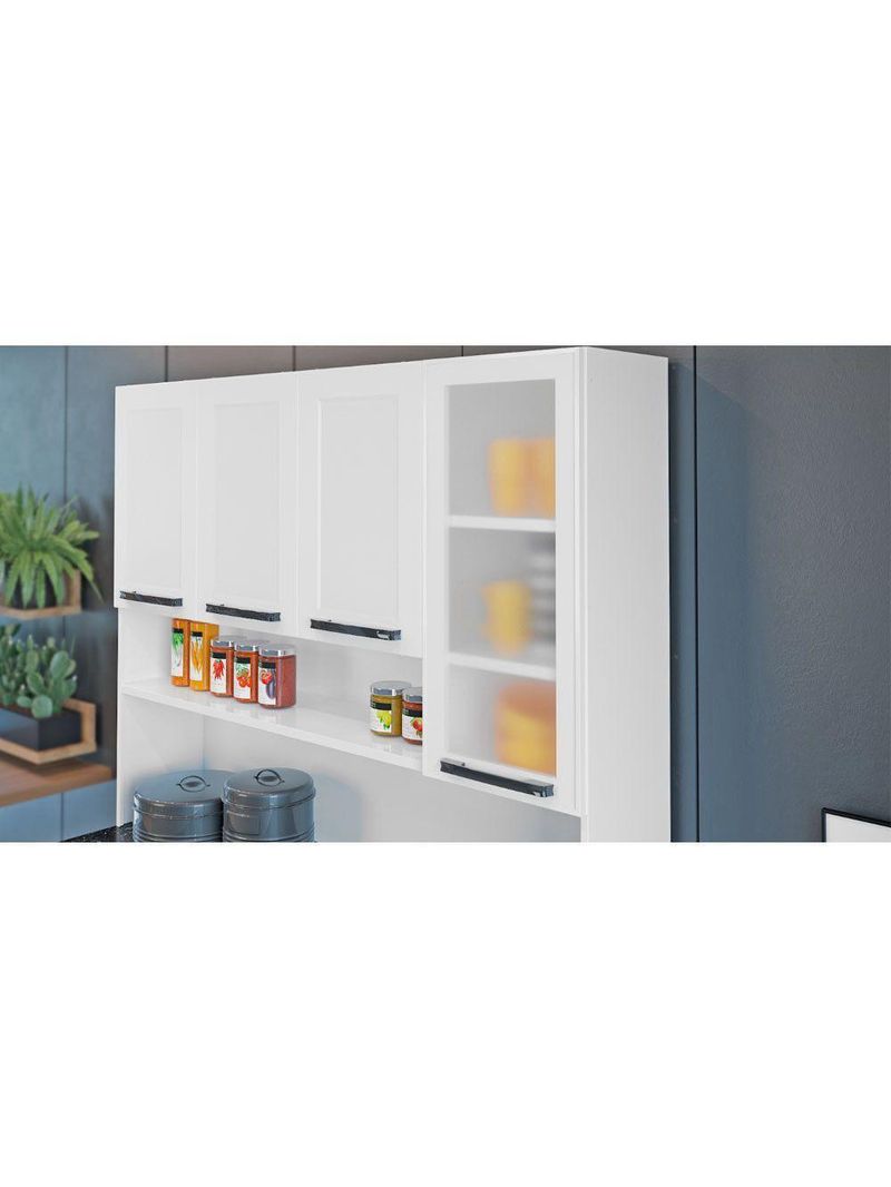 Kit Cozinha Florença 140cm com 8 Portas e 2 Gavetas Branco | Itatiaia