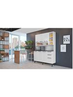 Kit Cozinha Florença 140cm com 8 Portas e 2 Gavetas Branco | Itatiaia