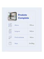 Kit Cozinha Florença 140cm com 8 Portas e 2 Gavetas Branco | Itatiaia