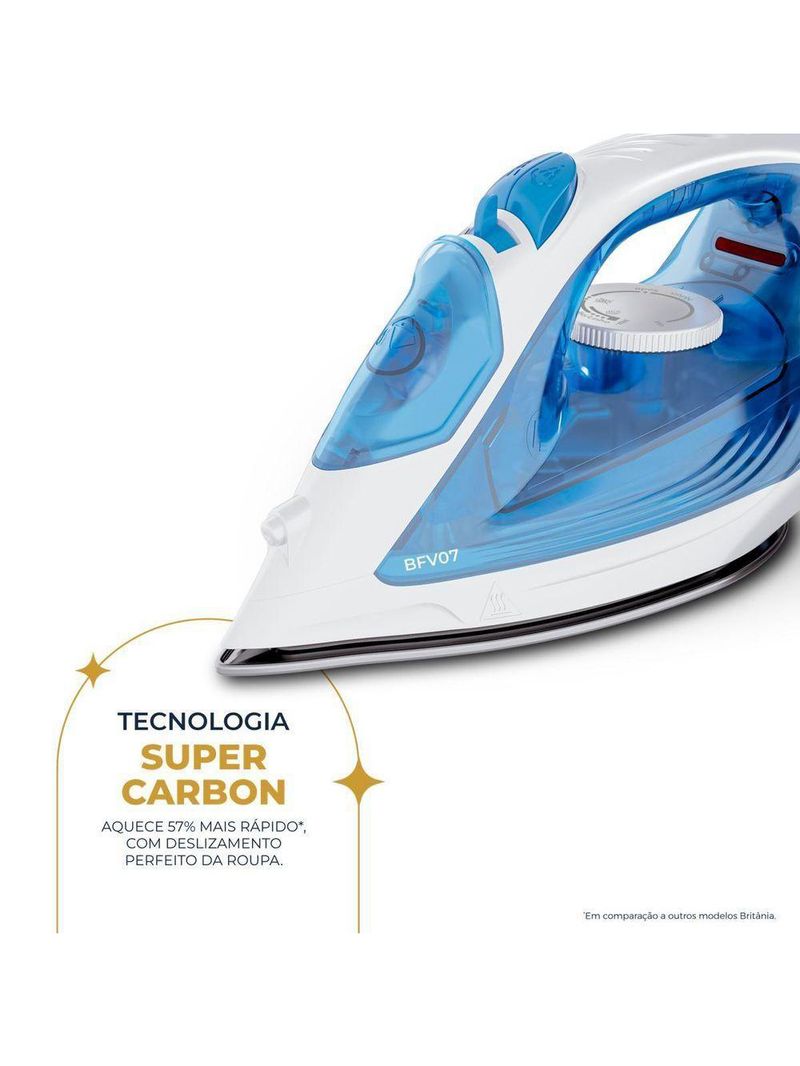 Ferro de Passar a Vapor Britânia 210ml Base Antiaderente BFV07 220V