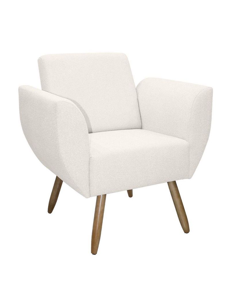 Kit De 2 Poltronas Jolly Cadeira Decorativa Em Tecido Boucle Branco