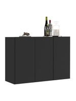 Aparador Buffet 3 Portas Veneza Multimóveis V1007 Preto