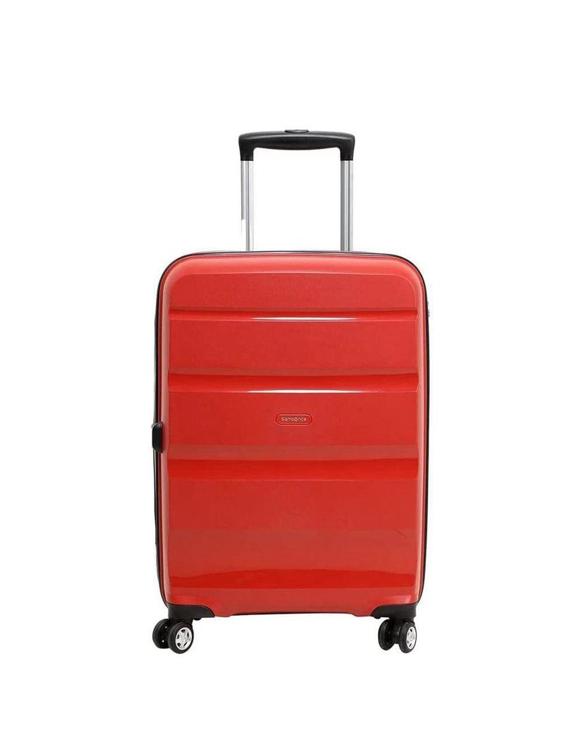 Mala de Bordo Pequena Expansível Polipropileno Samsonite Spin Air Cadeado TSA Vermelha - P