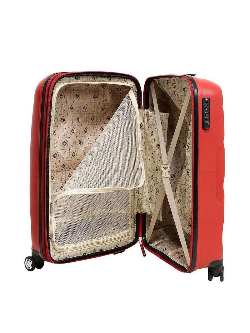 Mala de Bordo Pequena Expansível Polipropileno Samsonite Spin Air Cadeado TSA Vermelha - P