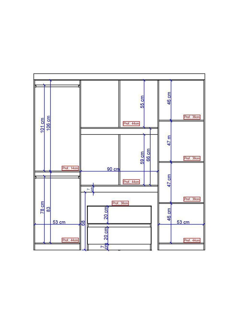Guarda Roupa Solteiro 6 Portas 2 Gavetas Porto Carraro Preto