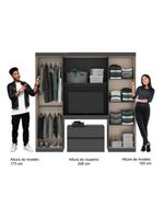 Guarda Roupa Solteiro 6 Portas 2 Gavetas Porto Carraro Preto