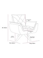 Kit Poltrona E Puff Opala Com Base Em Madeira Tecido Boucle Chumbo