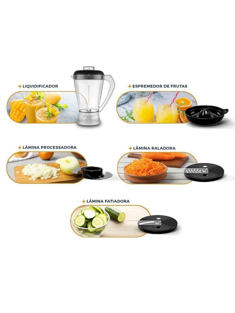 Multiprocessador Britânia 5 Em 1 900W All In One BMP900P 220V