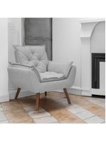 Kit De 2 Poltronas Opala Conforto Tecido Boucle Pés Trapézio Cinza Escuro