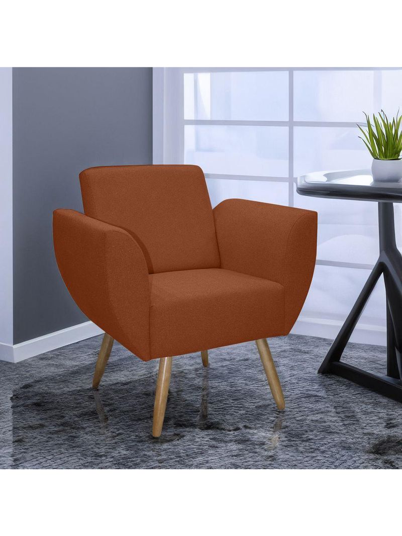 Kit De 2 Poltronas Jolly Cadeira Decorativa Em Tecido Boucle Terracota