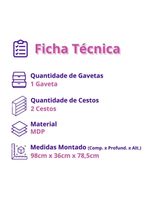 Fruteira de Chão Nora Multiuso Flex 3 Portas 1 Gaveta Mobilihouse Cinamomo com Branco Acetinado