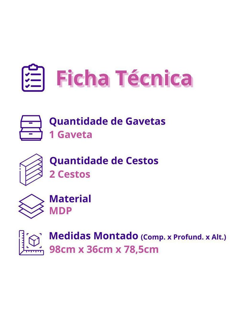 Fruteira de Chão Nora Multiuso Flex 3 Portas 1 Gaveta Mobilihouse Cinamomo com Branco Acetinado